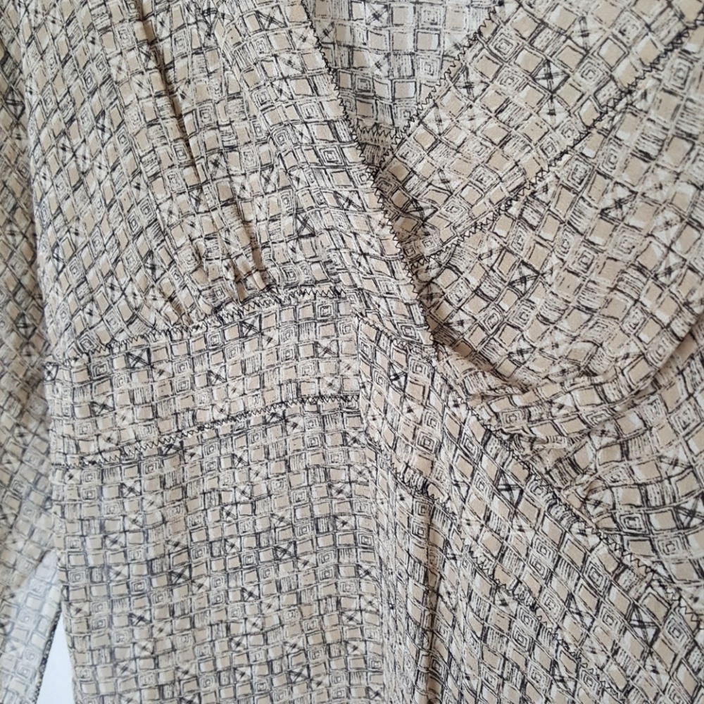 Silk, Mock Wrap, Open Side, Flutter Sleeve Top - image 3